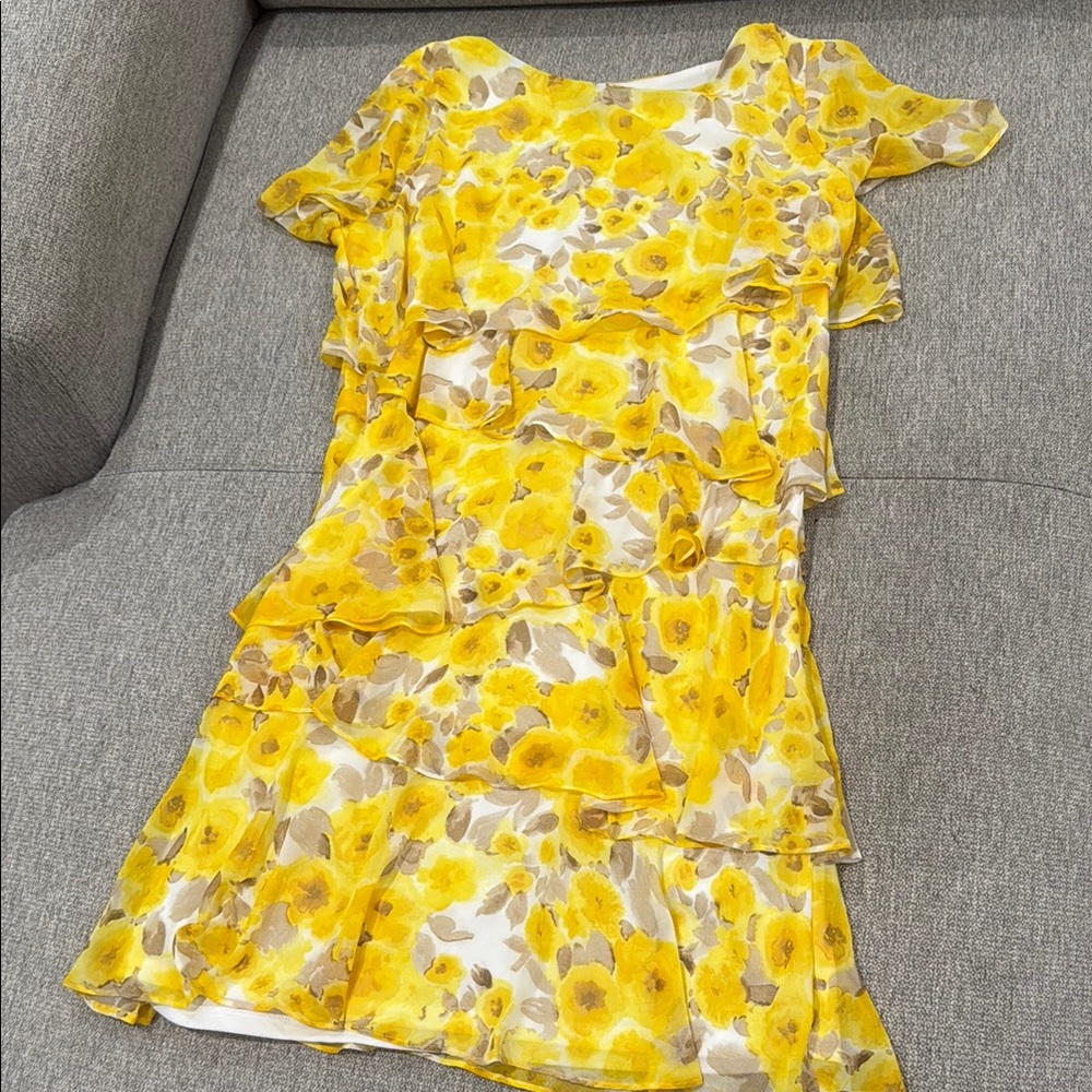 R&K Yellow Floral Midi Dress